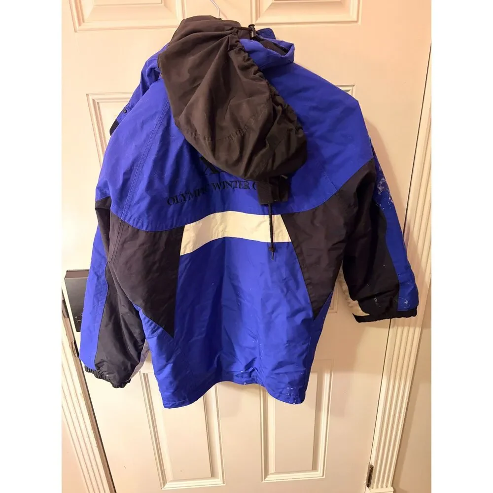 Marker 2002 Salt Lake City Olympics Hooded Ski Winter Coat Blue Men's Large